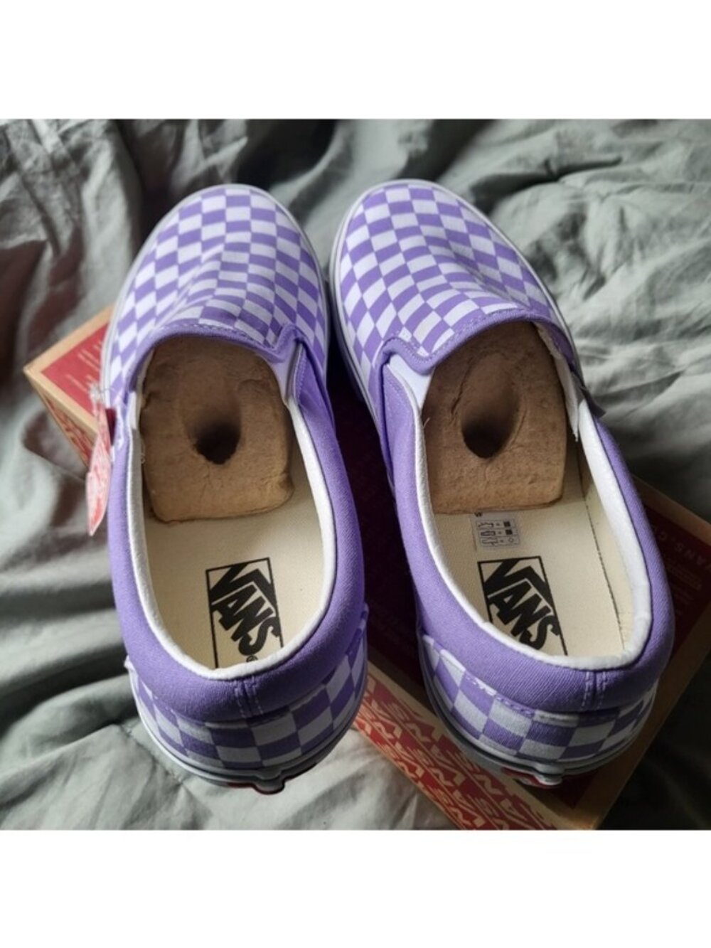 Vans Canvas Slip On Men 12 Checkerboard Violet Tulip Classic 062026 - Picture 6 of 7